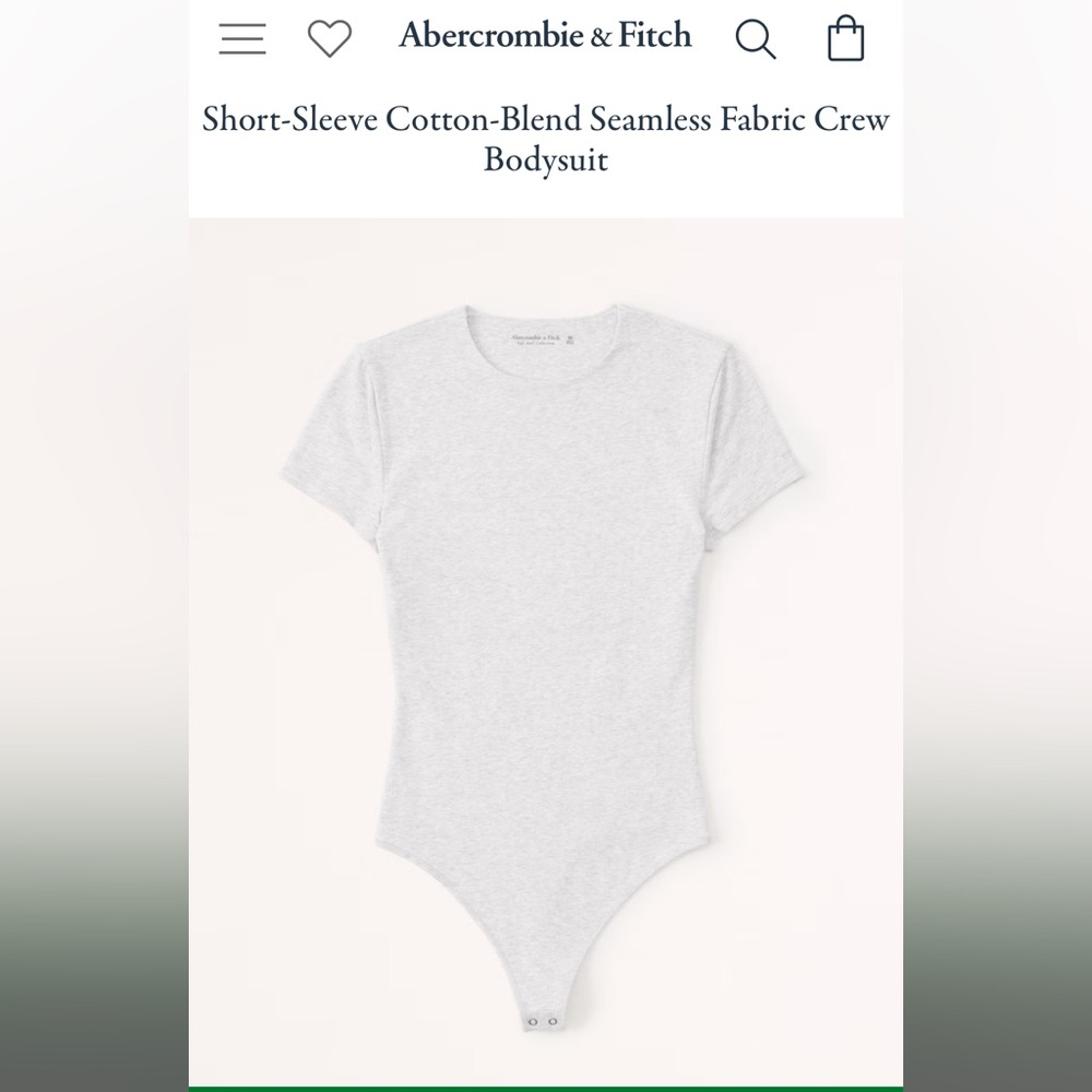 Short-Sleeve Cotton-Blend Seamless Fabric Crew Bodysuit | Heather Gray